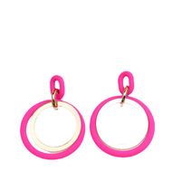 Exaggerated Circle Arylic Patchwork Women's Drop Earrings main image 2
