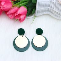 Simple Style Round Arylic Patchwork Women's Drop Earrings main image 5