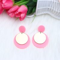 Simple Style Round Arylic Patchwork Women's Drop Earrings main image 2