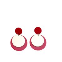 Simple Style Round Arylic Patchwork Women's Drop Earrings main image 4