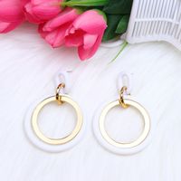 Exaggerated Circle Arylic Patchwork Women's Drop Earrings sku image 7