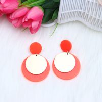 Simple Style Round Arylic Patchwork Women's Drop Earrings sku image 3