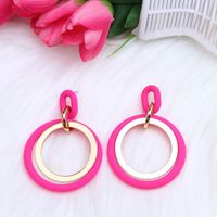 Exaggerated Circle Arylic Patchwork Women's Drop Earrings sku image 4