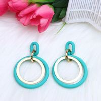 Exaggerated Circle Arylic Patchwork Women's Drop Earrings sku image 8
