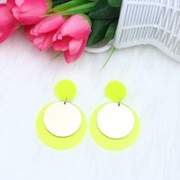 Simple Style Round Arylic Patchwork Women's Drop Earrings sku image 7
