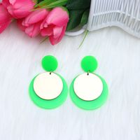 Simple Style Round Arylic Patchwork Women's Drop Earrings sku image 11