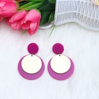 Simple Style Round Arylic Patchwork Women's Drop Earrings sku image 5