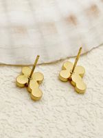 1 Pair Vintage Style Simple Style Cross Plating Inlay 304 Stainless Steel Zircon 14K Gold Plated Ear Studs main image 3