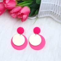 Simple Style Round Arylic Patchwork Women's Drop Earrings sku image 12