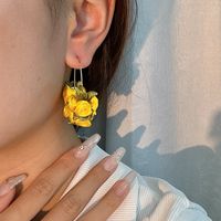 Sweet Flower Alloy Cloth Handmade Women's Earrings main image 4