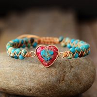 Vintage Style Colorful Heart Shape Emperor Stone Bracelets In Bulk main image 5