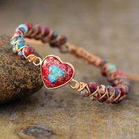 Vintage Style Colorful Heart Shape Emperor Stone Bracelets In Bulk main image 1