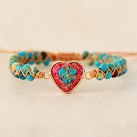 Vintage Style Colorful Heart Shape Emperor Stone Bracelets In Bulk sku image 2