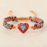 Vintage Style Colorful Heart Shape Emperor Stone Bracelets In Bulk sku image 1