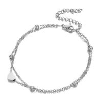 Wholesale Jewelry Simple Style Heart Shape Stainless Steel Anklet sku image 1
