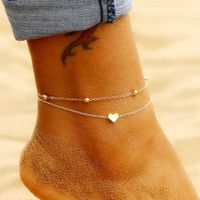 Wholesale Jewelry Simple Style Heart Shape Stainless Steel Anklet main image 1