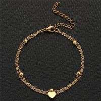 Wholesale Jewelry Simple Style Heart Shape Stainless Steel Anklet main image 2