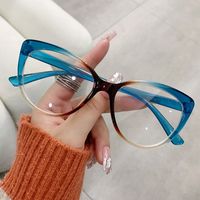 Simple Style Solid Color Pc Cat Eye Full Frame Optical Glasses main image 3
