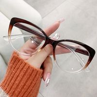 Simple Style Solid Color Pc Cat Eye Full Frame Optical Glasses main image 4