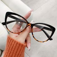 Simple Style Solid Color Pc Cat Eye Full Frame Optical Glasses main image 5