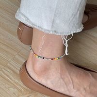 Wholesale Jewelry Simple Style Geometric Plastic Copper Silver Plated Anklet main image 3