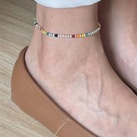 Wholesale Jewelry Simple Style Geometric Plastic Copper Silver Plated Anklet main image 4