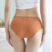 Solid Color Seamless Mid Waist Briefs Panties main image 3