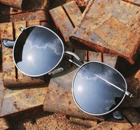 Retro Solid Color Tac Round Frame Full Frame Women's Sunglasses main image 1
