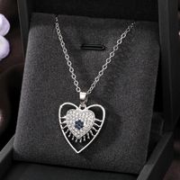Casual Cool Style Devil's Eye Palm Heart Shape Alloy Hollow Out Inlay Rhinestones Women's Pendant Necklace sku image 1