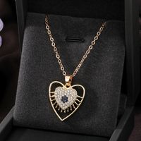 Casual Cool Style Devil's Eye Palm Heart Shape Alloy Hollow Out Inlay Rhinestones Women's Pendant Necklace sku image 8