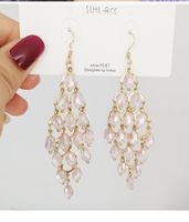 1 Pair Elegant Star Tassel Heart Shape Inlay Alloy Artificial Pearls Rhinestones Glass Earrings sku image 69