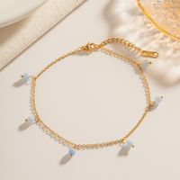 Wholesale Jewelry Simple Style Round Tassel Stainless Steel 18k Gold Plated Anklet main image 1