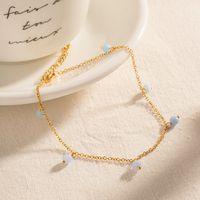 Wholesale Jewelry Simple Style Round Tassel Stainless Steel 18k Gold Plated Anklet main image 3