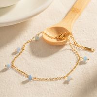 Wholesale Jewelry Simple Style Round Tassel Stainless Steel 18k Gold Plated Anklet main image 2