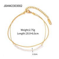 Wholesale Jewelry Elegant Solid Color Stainless Steel Shell 18k Gold Plated Anklet sku image 1