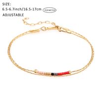 Simple Style Geometric Colorful Stainless Steel Glass Beaded Bracelets main image 8