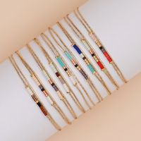 Simple Style Geometric Colorful Stainless Steel Glass Beaded Bracelets main image 1