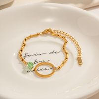 Simple Style Round Stainless Steel Plating 18k Gold Plated Bracelets main image 4