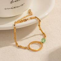 Simple Style Round Stainless Steel Plating 18k Gold Plated Bracelets main image 5