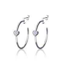 Boucles D&#39;oreilles En Cuivre En Forme De Coeur Rond À La Mode sku image 1