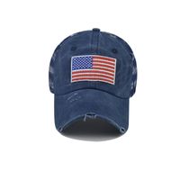 Women's Classic Style American Flag Embroidery Curved Eaves Baseball Cap main image 5