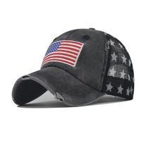 Women's Classic Style American Flag Embroidery Curved Eaves Baseball Cap sku image 3