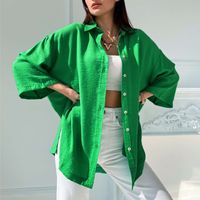 Women's Blouse Long Sleeve Blouses Pleated Hip-hop Streetwear Solid Color main image 1
