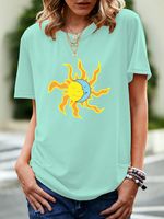 Women's T-shirt Short Sleeve T-shirts Printing Streetwear Sun Moon main image 5