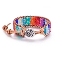 Bohemio Girasol Multicolor Árbol Piedra Natural Ágata Pulsera Al Por Mayor sku image 10