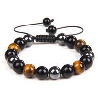 Retro Estilo Étnico Geométrico Piedra Natural Trenza Hombres Pulsera sku image 2