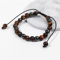 Retro Estilo Étnico Geométrico Piedra Natural Trenza Hombres Pulsera main image 1