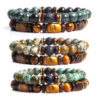 Retro Geometric Natural Stone Tiger Eye Men's Bracelets main image 5