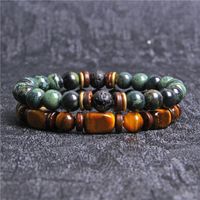 Retro Geometric Natural Stone Tiger Eye Men's Bracelets main image 1