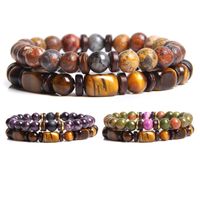 Retro Geometric Natural Stone Tiger Eye Men's Bracelets main image 3